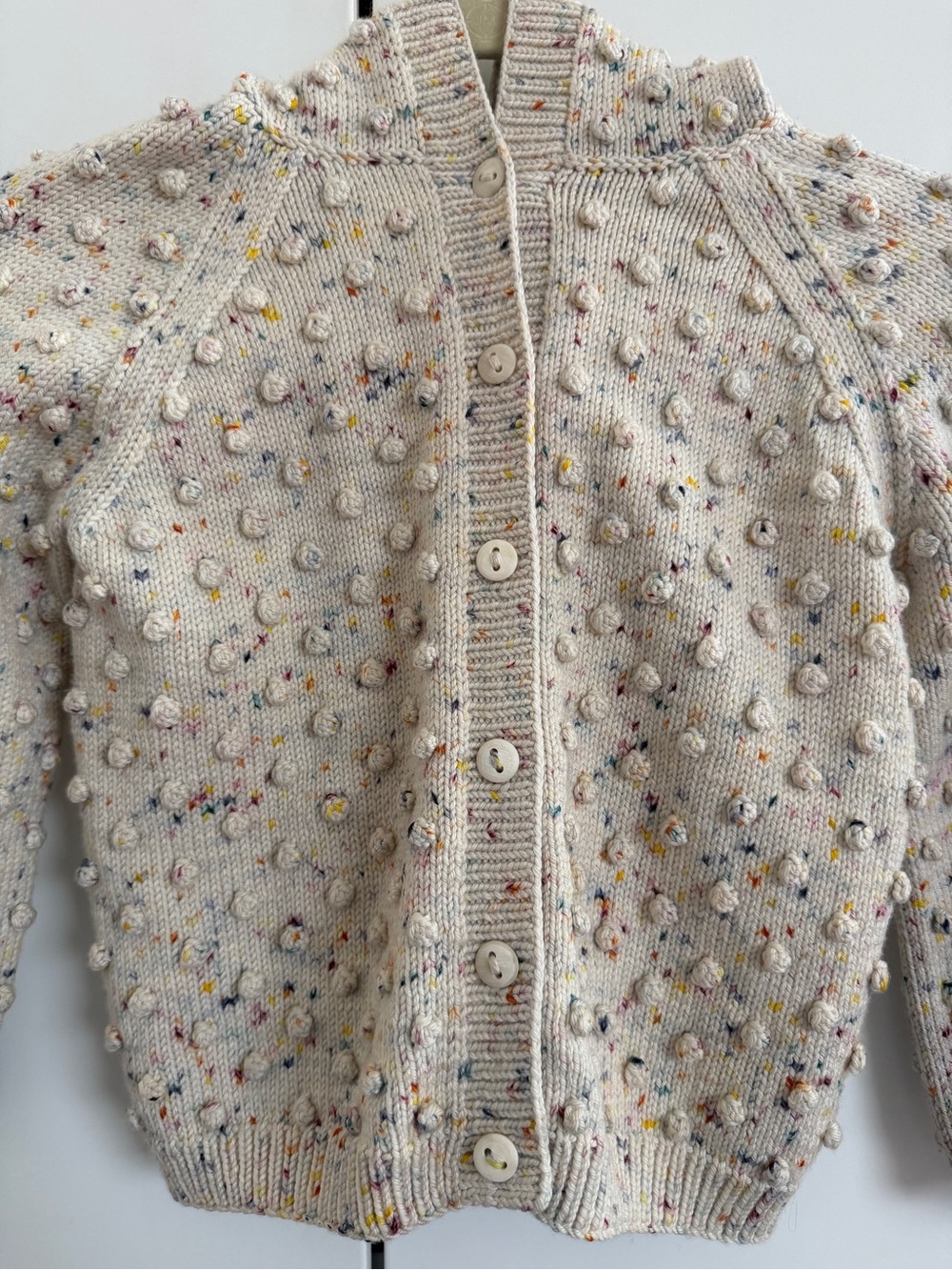 Misha and Puff Kids Confetti Hooded Cardigan Speckled Knit Cardigan Jacket - Picture 2 of 4